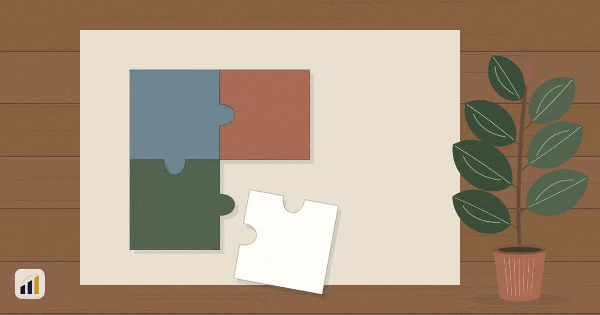 Peças de quebra-cabeça de cores diferentes se encaixando sobre a mesa.