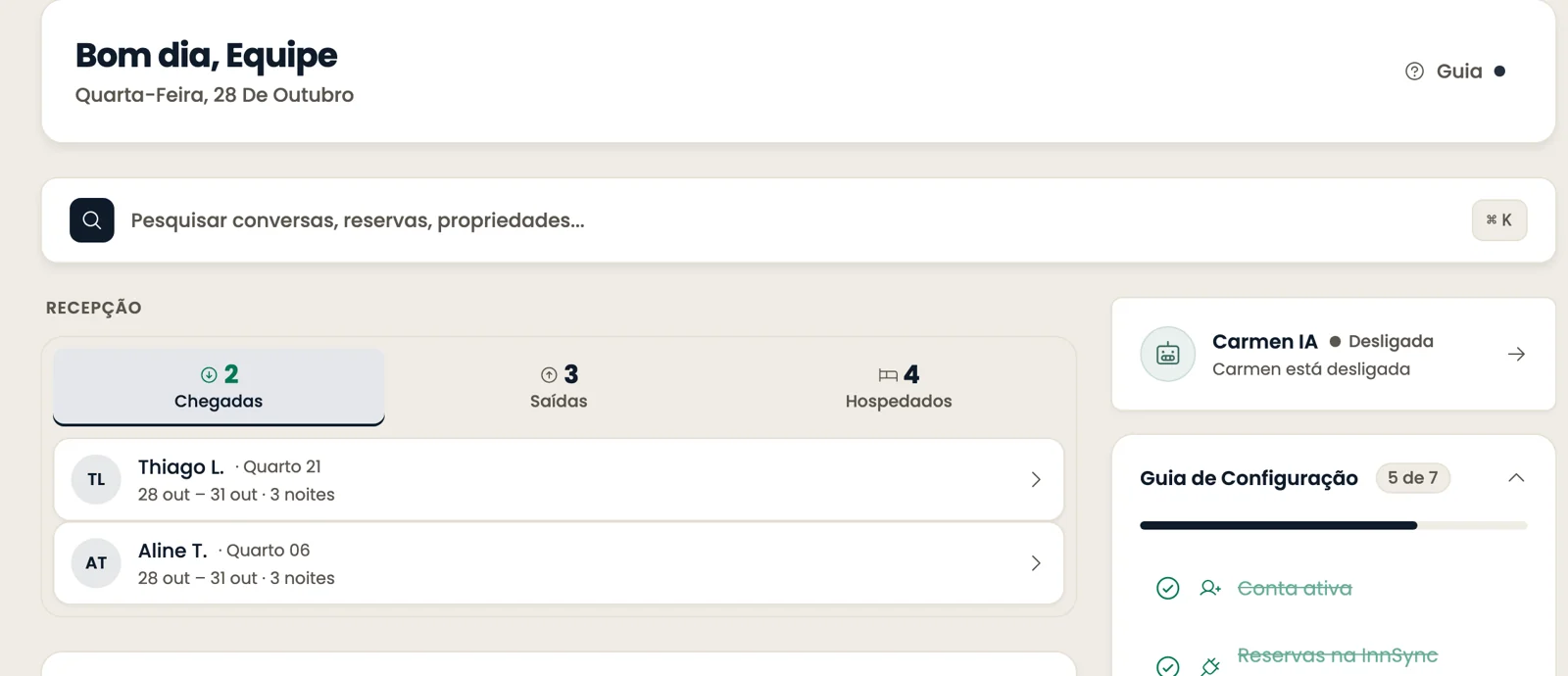 Painel da operação
