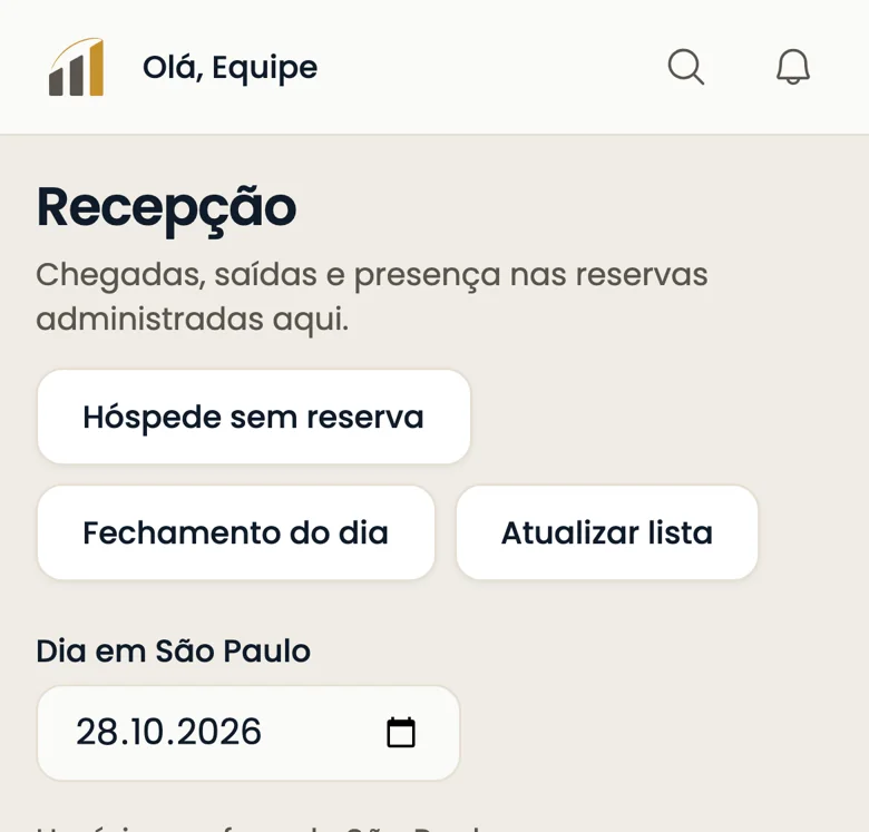 Recepção no celular